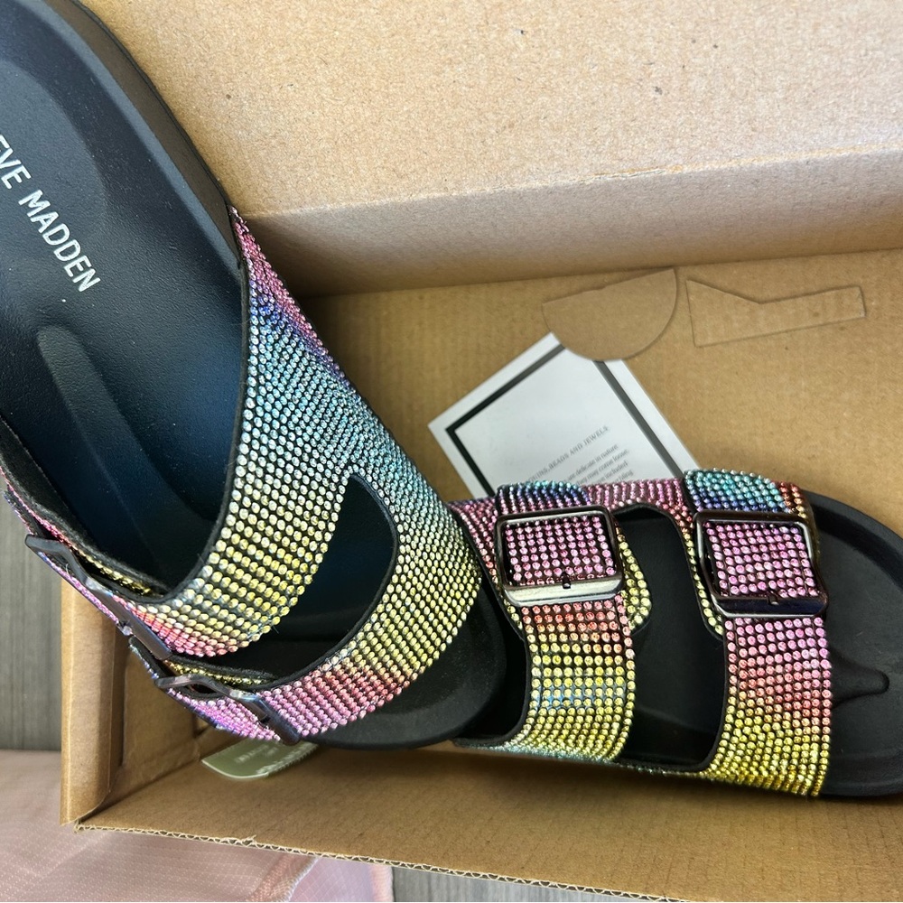 Steve Madden kids Rainbow Crystal Sandals